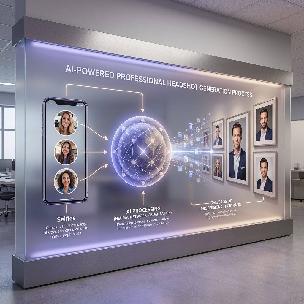 AI Headshot Process Visualization