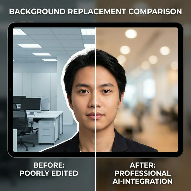 Bad vs Professional Background Change