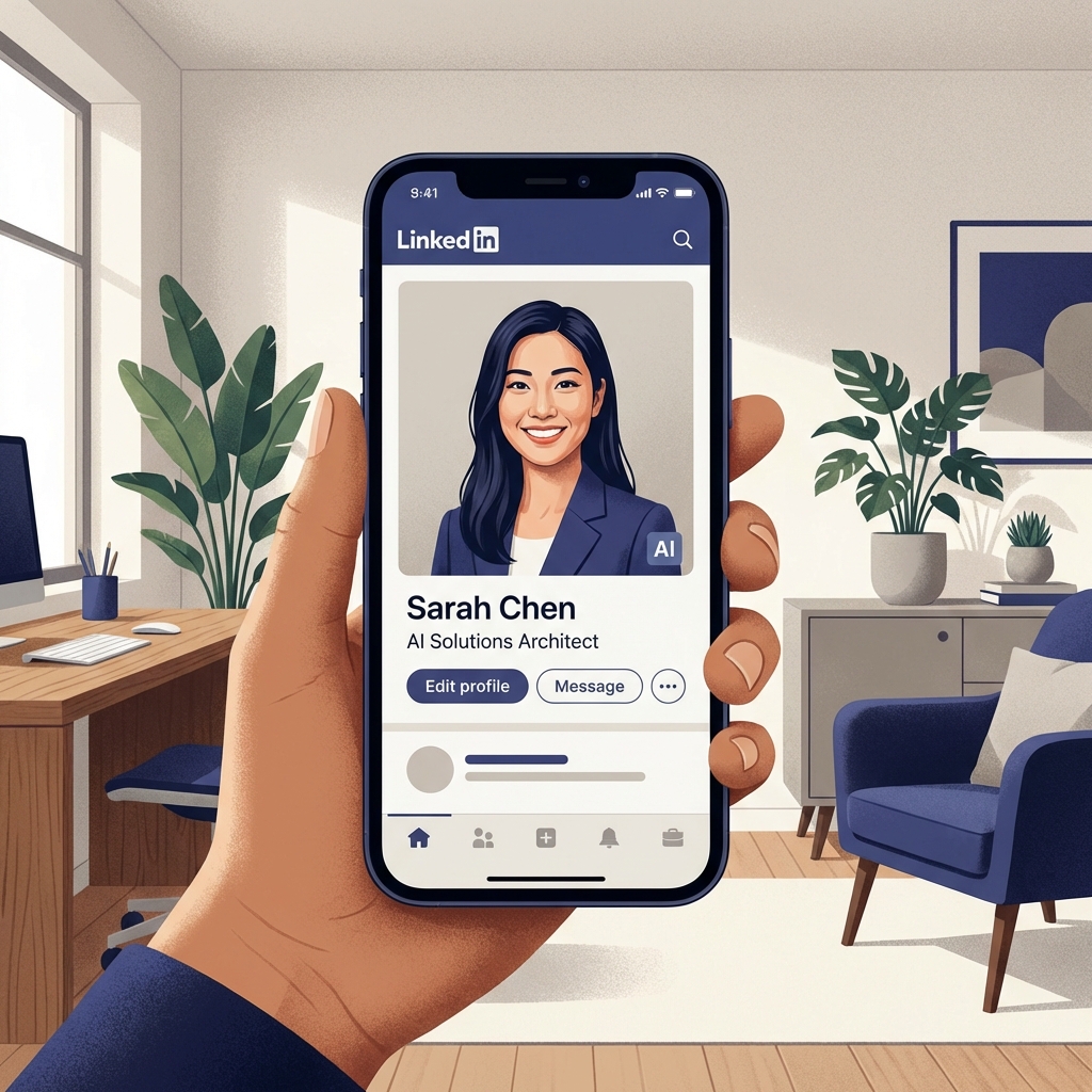 LinkedIn Profile with AI Headshot