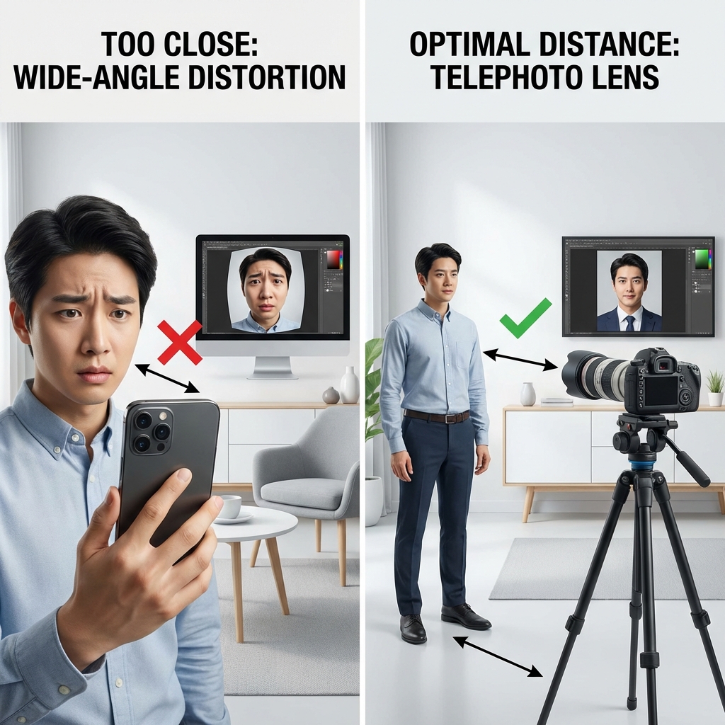 Proper Distance for AI Headshots