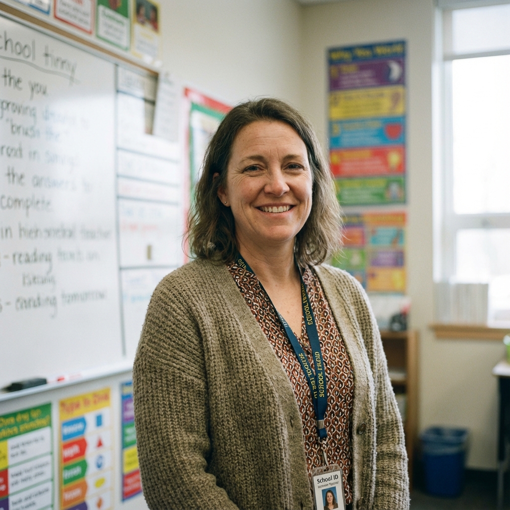 Friendly Professional AI Headshot for Teachers